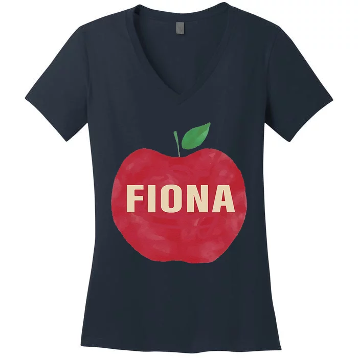 Fiona Retro Vintage Apple Women's V-Neck T-Shirt