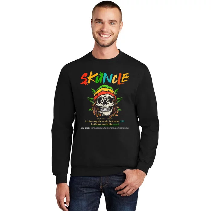 Funny Retro Vintage Uncle Skunkle Weed Smoker Tall Sweatshirt