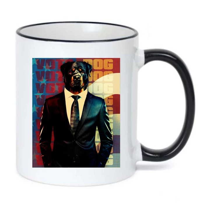 Funny Retro Vintage Election Vote Dog Black Color Changing Mug