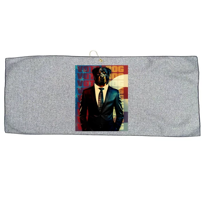 Funny Retro Vintage Election Vote Dog Large Microfiber Waffle Golf Towel