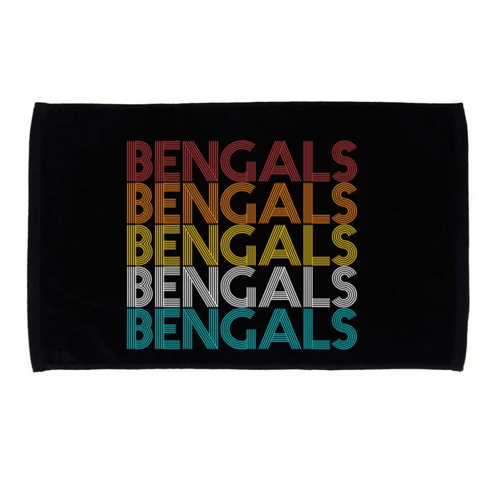 Funny Retro Vintage Bengals Microfiber Hand Towel