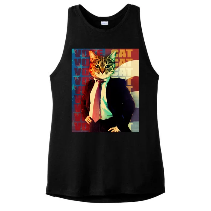 Funny Retro Vintage Election Vote Cat Ladies Tri-Blend Wicking Tank