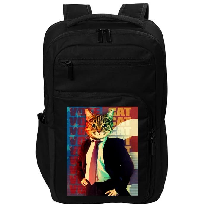 Funny Retro Vintage Election Vote Cat Impact Tech Backpack