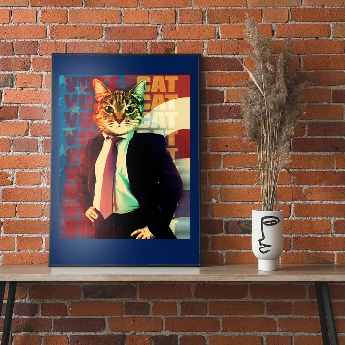 Funny Retro Vintage Election Vote Cat Poster