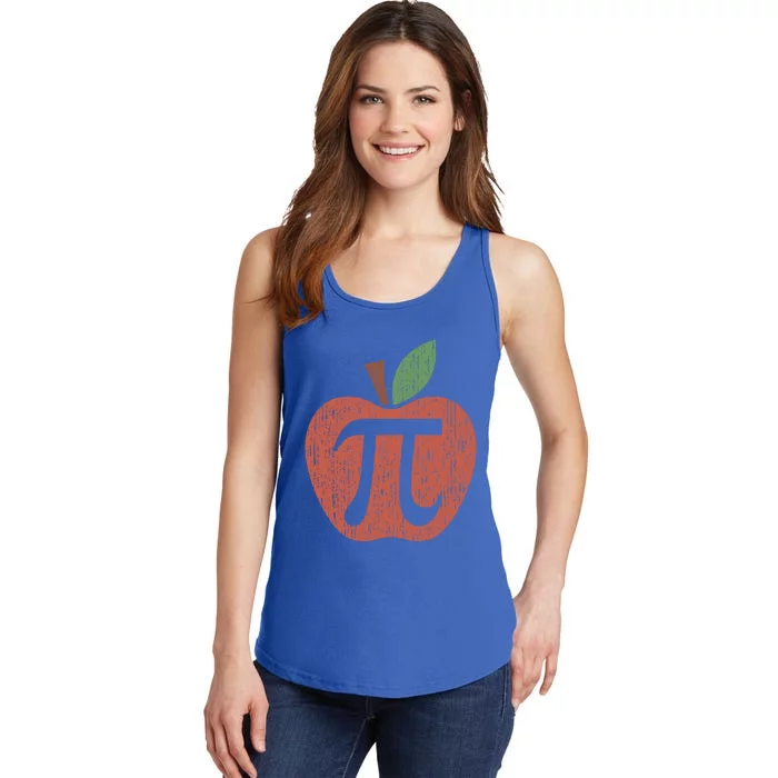 Funny Retro Vintage Distressed Apple Pi Day Math Pi Day 3 14 Gift Ladies Essential Tank