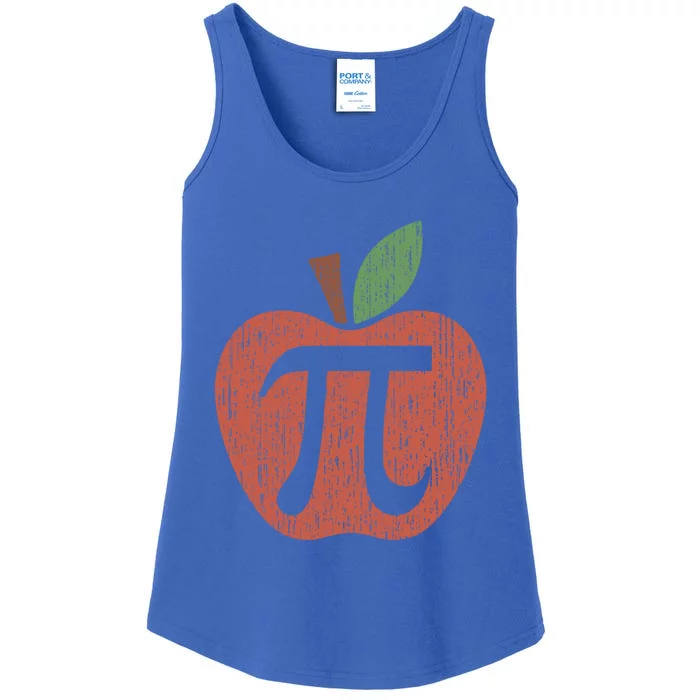 Funny Retro Vintage Distressed Apple Pi Day Math Pi Day 3 14 Gift Ladies Essential Tank