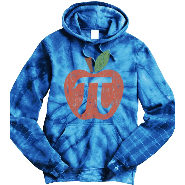 Funny Retro Vintage Distressed Apple Pi Day Math Pi Day 3 14 Gift Tie Dye Hoodie