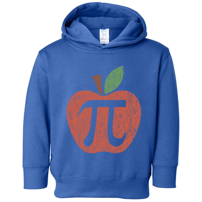 Funny Retro Vintage Distressed Apple Pi Day Math Pi Day 3 14 Gift Toddler Hoodie