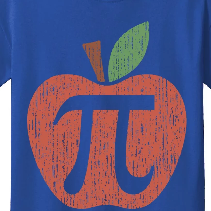 Funny Retro Vintage Distressed Apple Pi Day Math Pi Day 3 14 Gift Kids T-Shirt