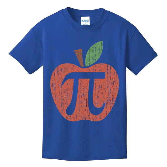 Funny Retro Vintage Distressed Apple Pi Day Math Pi Day 3 14 Gift Kids T-Shirt