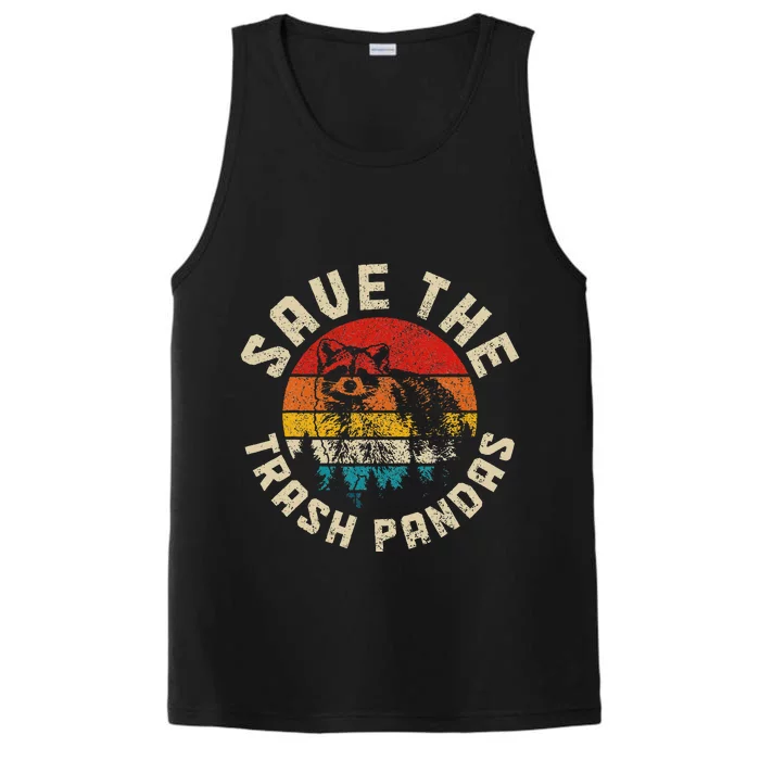 Funny Raccoon Vintage Save The Racoon Performance Tank