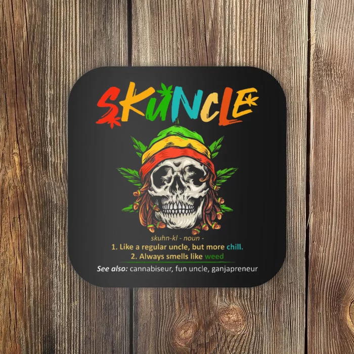 Funny Retro Vintage Uncle Skunkle Weed Smoker Coaster