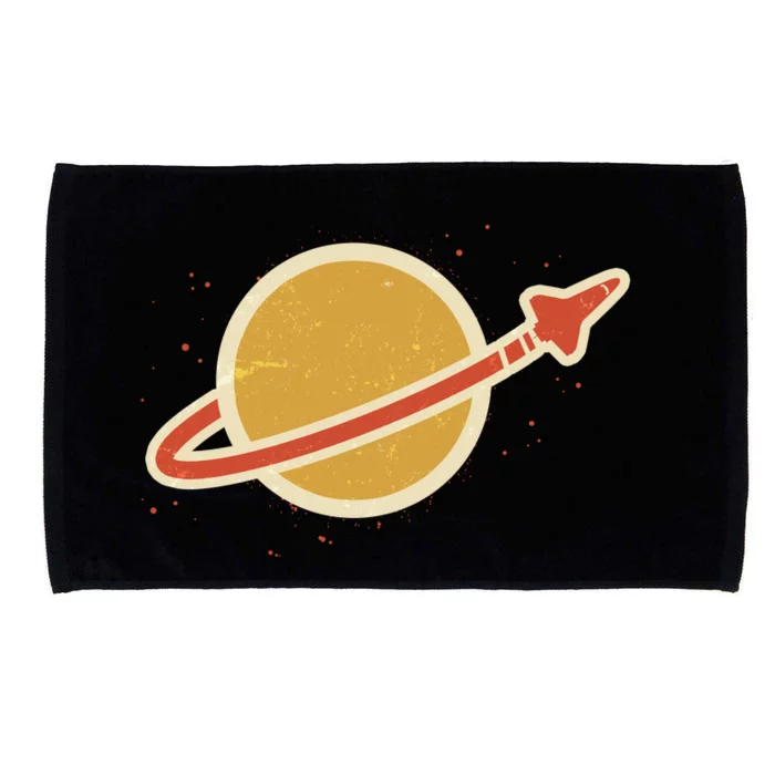 Funny Retro Vintage Planet Space Shuttle Logo Microfiber Hand Towel