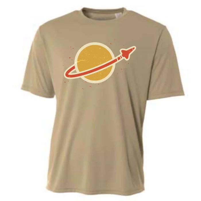 Funny Retro Vintage Planet Space Shuttle Logo Cooling Performance Crew T-Shirt