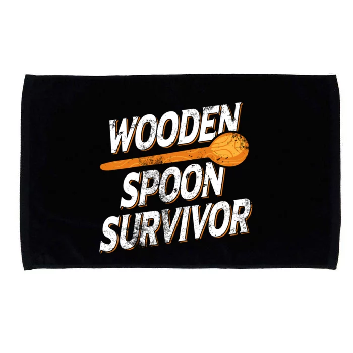 Funny Retro Vintage Wooden Spoon Survivor Microfiber Hand Towel