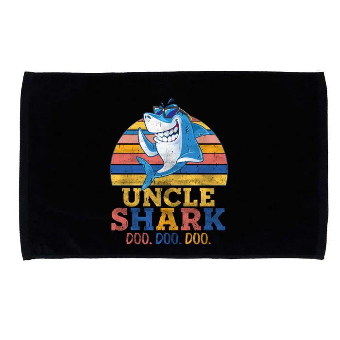 Funny Retro Vintage Uncle Shark Doo Microfiber Hand Towel