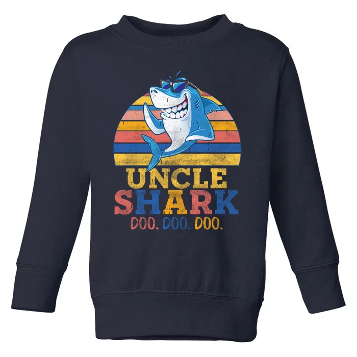 Funny Retro Vintage Uncle Shark Doo Toddler Sweatshirt