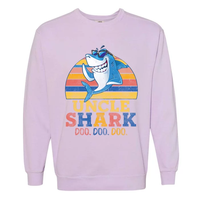 Funny Retro Vintage Uncle Shark Doo Garment-Dyed Sweatshirt