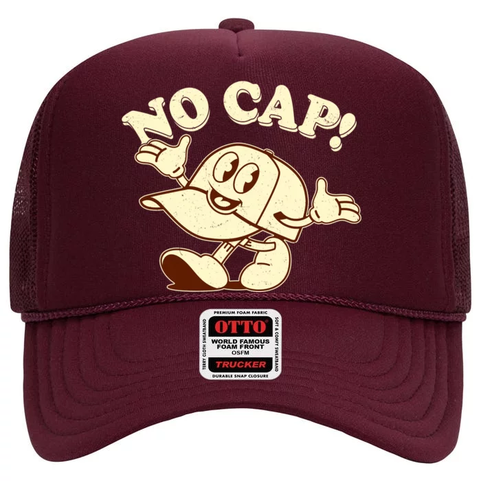 Funny Retro Vintage Cartoon No Cap High Crown Mesh Trucker Hat