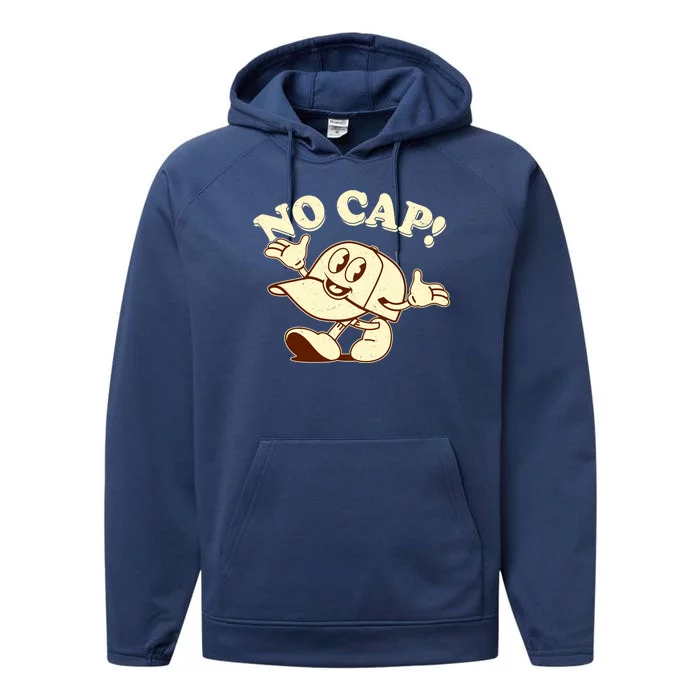 Funny Retro Vintage Cartoon No Cap Performance Fleece Hoodie