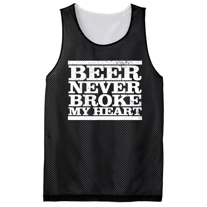 Funny Retro Vintage Beer Never Broke My Heart Beer Gifts Mesh Reversible Basketball Jersey Tank