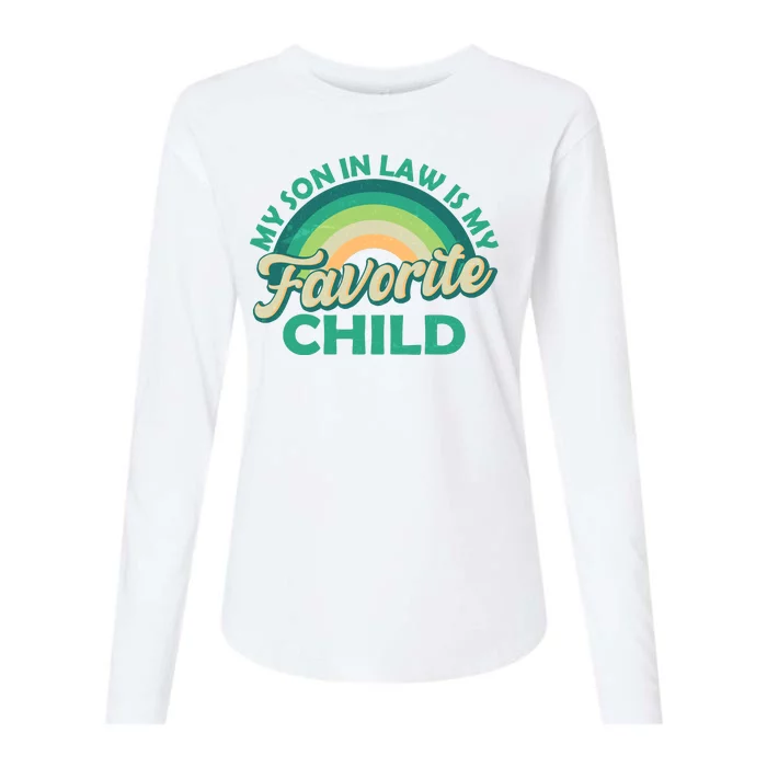 Funny Retro Vintage My Son In Law Is My Favorite Child Womens Cotton Relaxed Long Sleeve T-Shirt