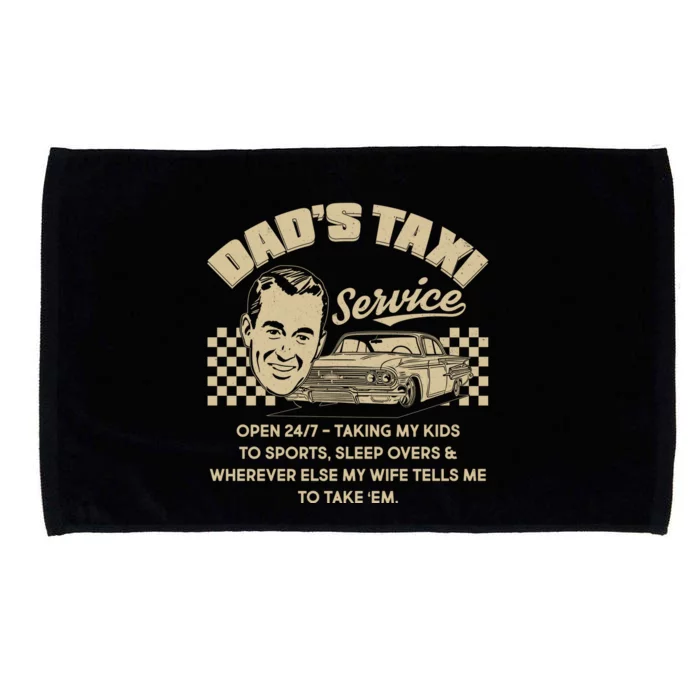 Funny Retro Vintage Dad's Taxi Service Microfiber Hand Towel