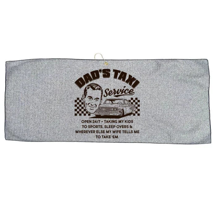 Funny Retro Vintage Dad's Taxi Service Large Microfiber Waffle Golf Towel