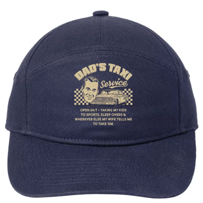 Funny Retro Vintage Dad's Taxi Service 7-Panel Snapback Hat