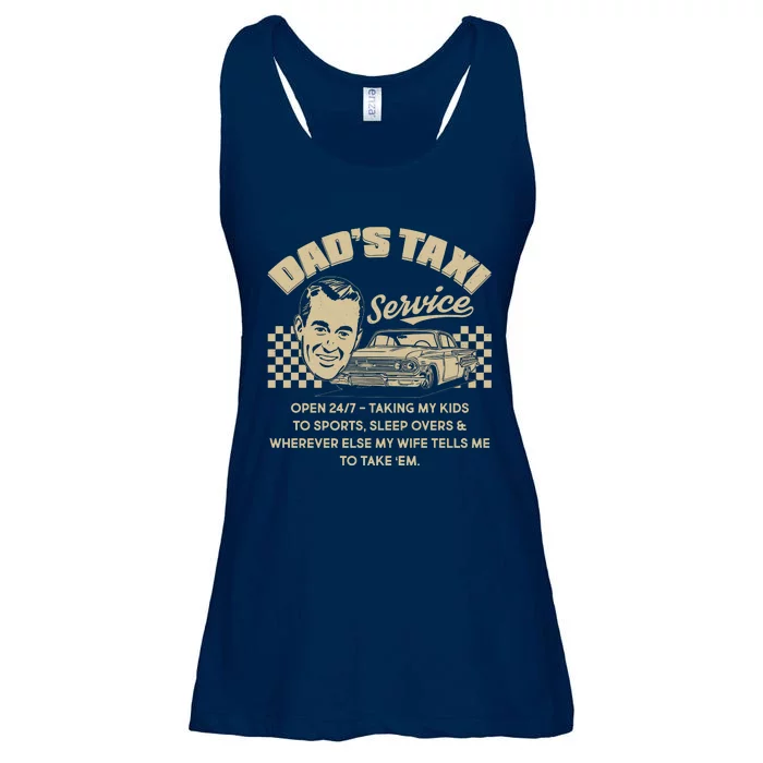 Funny Retro Vintage Dad's Taxi Service Ladies Essential Flowy Tank