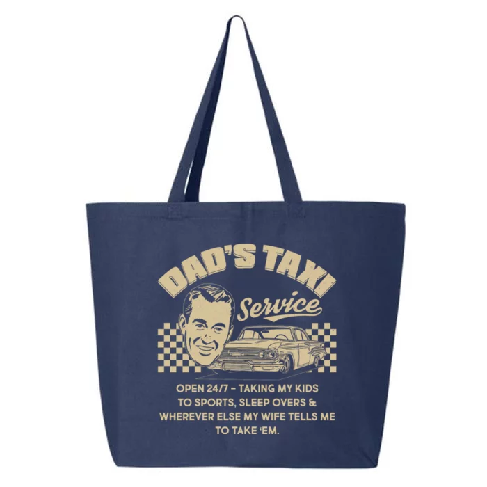 Funny Retro Vintage Dad's Taxi Service 25L Jumbo Tote