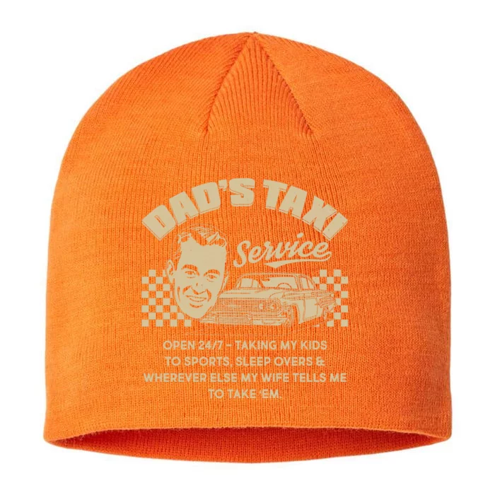 Funny Retro Vintage Dad's Taxi Service 8 1/2in Sustainable Knit Beanie