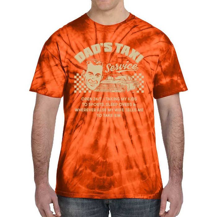 Funny Retro Vintage Dad's Taxi Service Tie-Dye T-Shirt