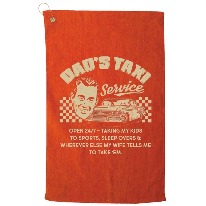 Funny Retro Vintage Dad's Taxi Service Platinum Collection Golf Towel