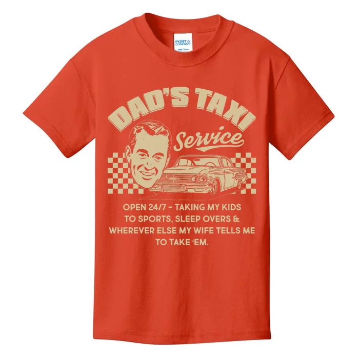 Funny Retro Vintage Dad's Taxi Service Kids T-Shirt