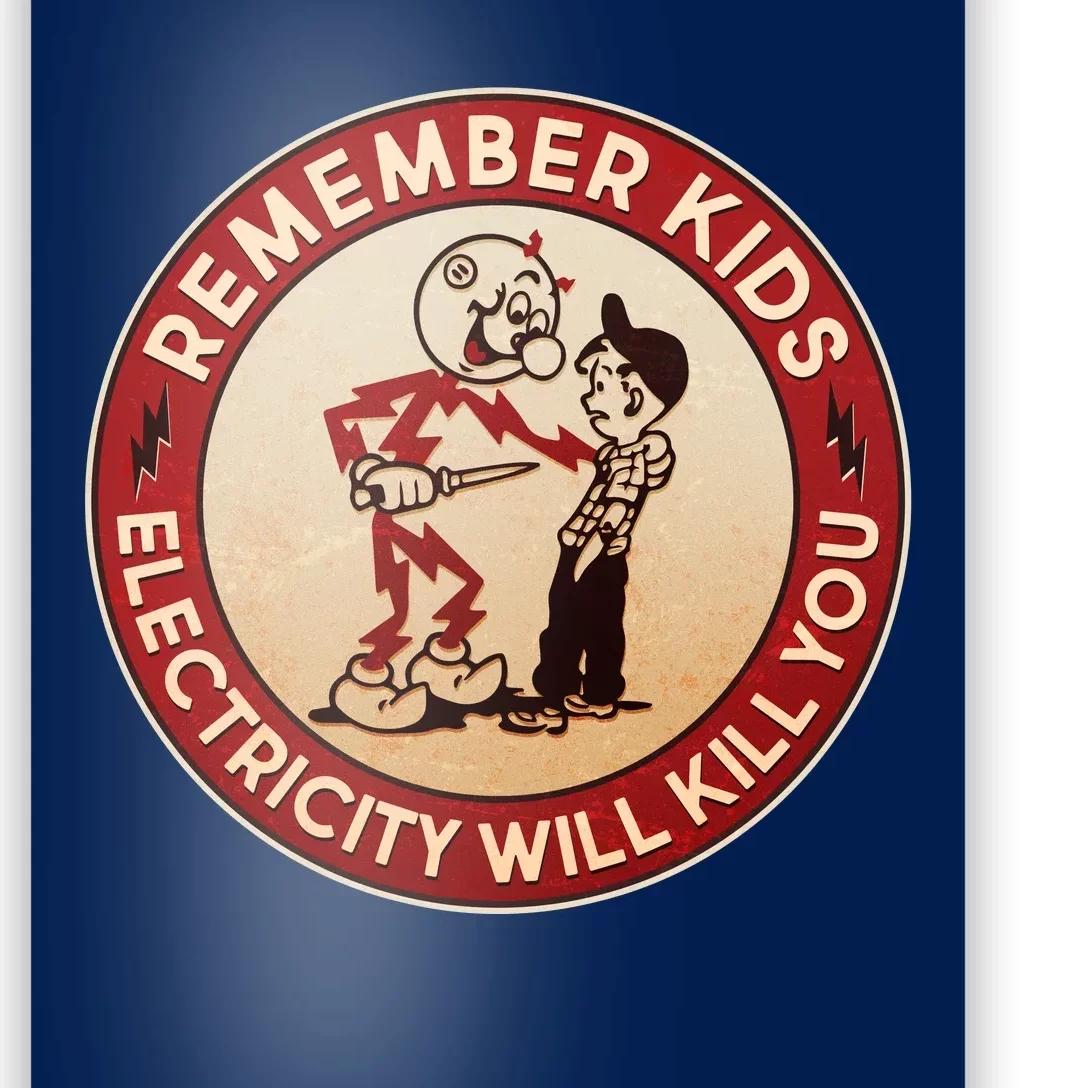 Funny Retro Vintage Electricity Will Kill You Emblem Poster