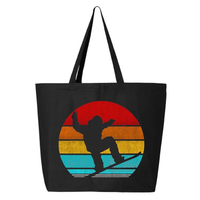 Funny Retro Vintage Snowboarding 25L Jumbo Tote