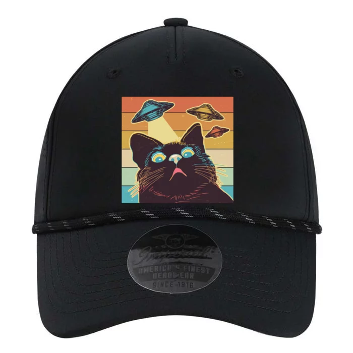 Funny Retro Vintage UFO Cat Performance The Dyno Cap