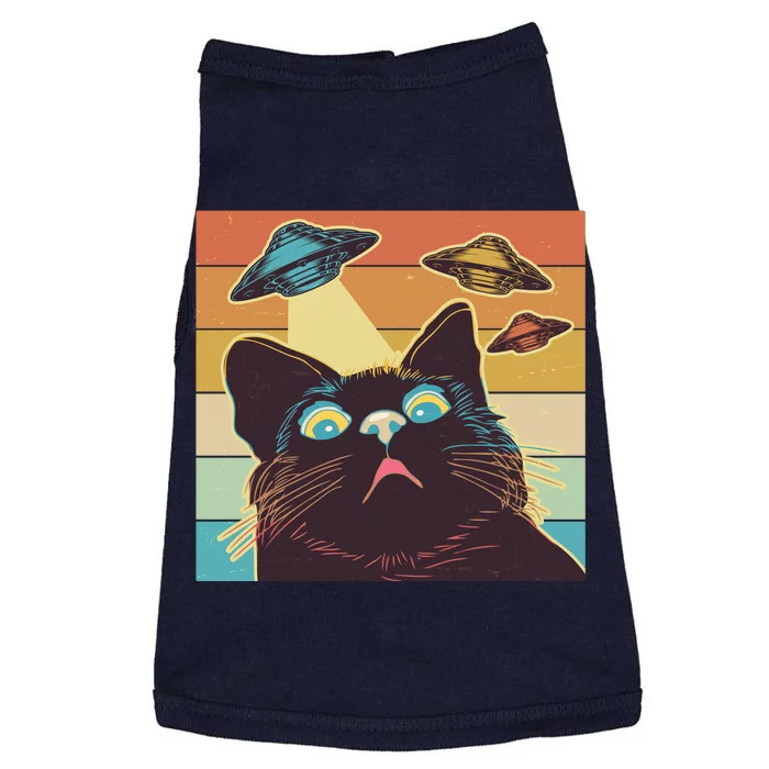 Funny Retro Vintage UFO Cat Doggie Tank