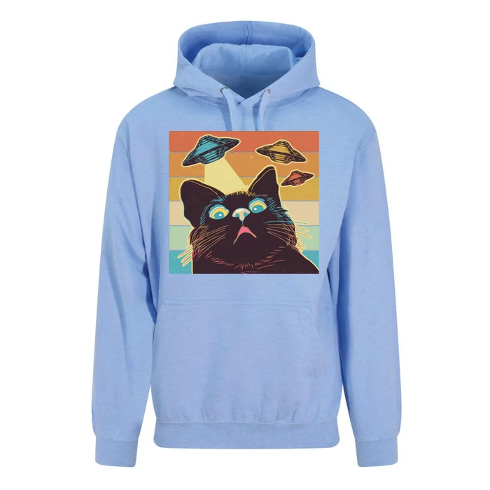 Funny Retro Vintage UFO Cat Unisex Surf Hoodie