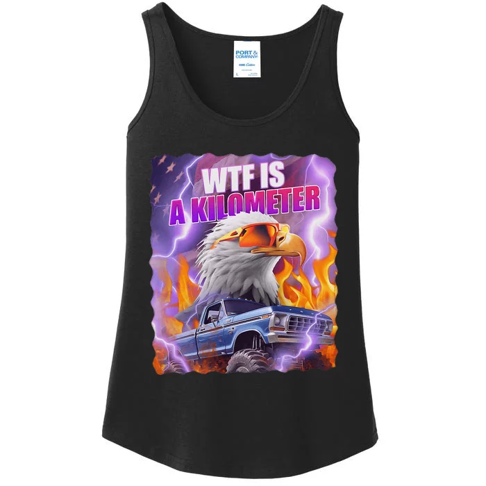 Funny Retro Wtf What Fck Is A Kilometer Ladies Essential Tank