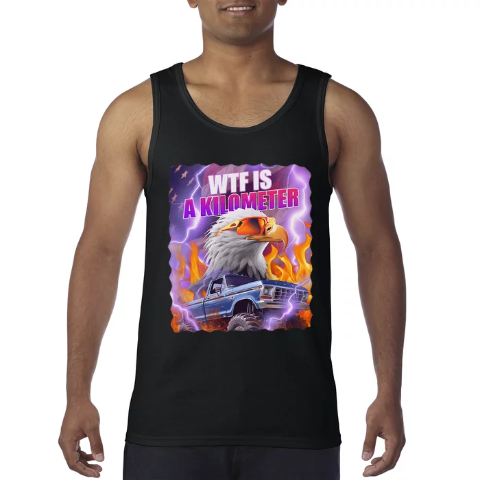 Funny Retro Wtf What Fck Is A Kilometer Tank Top