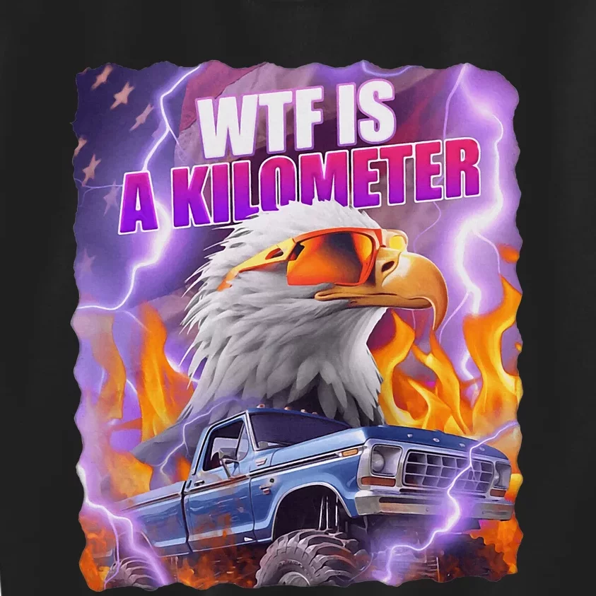 Funny Retro Wtf What Fck Is A Kilometer Kids Sweatshirt