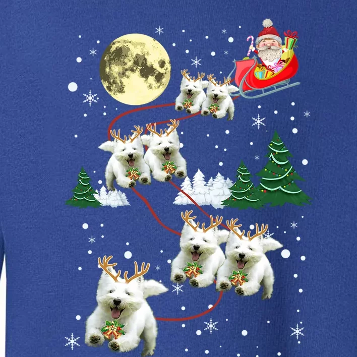 Funny Reindeer Westie Xmas Christmas Dog Lovers Gift Toddler Sweatshirt