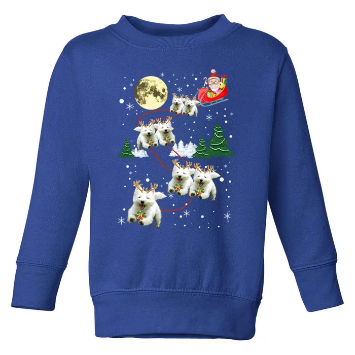 Funny Reindeer Westie Xmas Christmas Dog Lovers Gift Toddler Sweatshirt