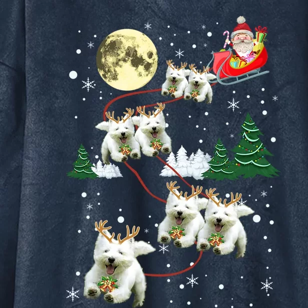 Funny Reindeer Westie Xmas Christmas Dog Lovers Gift Hooded Wearable Blanket