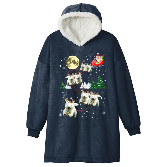 Funny Reindeer Westie Xmas Christmas Dog Lovers Gift Hooded Wearable Blanket