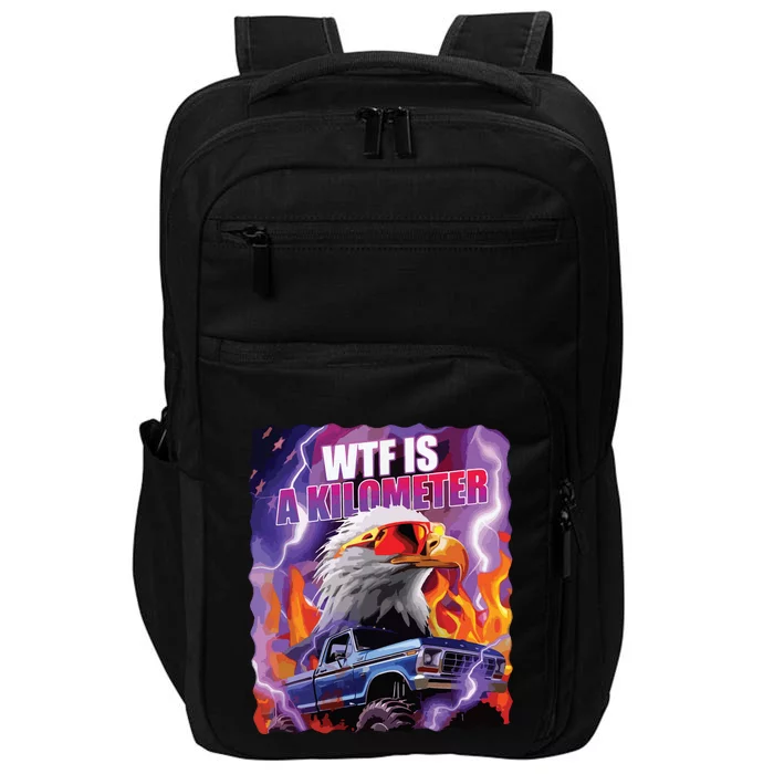 Funny Retro Wtf What Fck Is A Kilometer Vintage Style Impact Tech Backpack