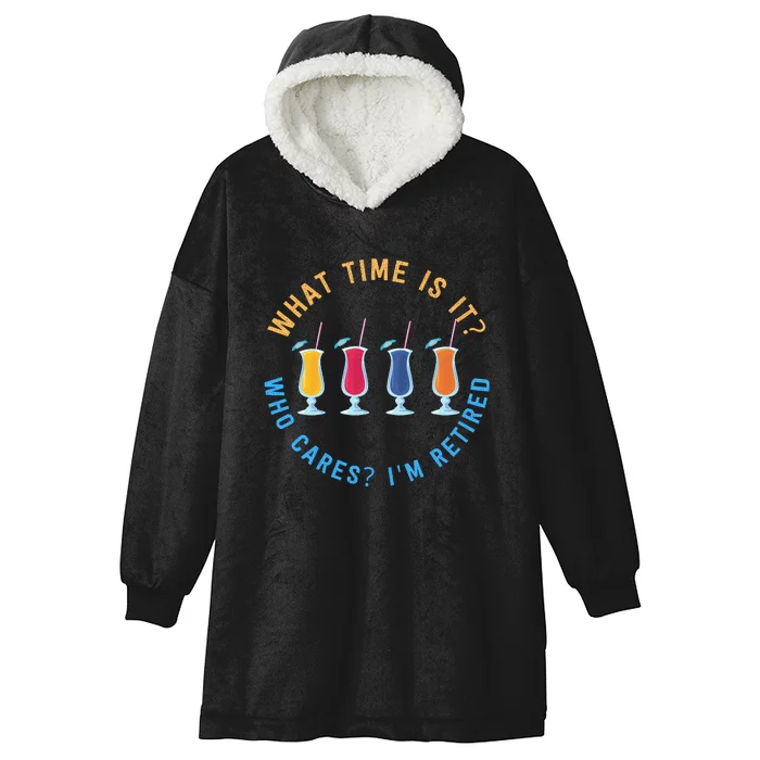 Funny Retirement Who Cares? I'm Retired Gift Hooded Wearable Blanket