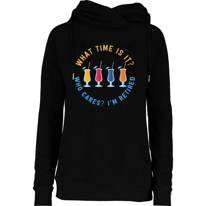 Funny Retirement Who Cares? I'm Retired Gift Womens Funnel Neck Pullover Hood